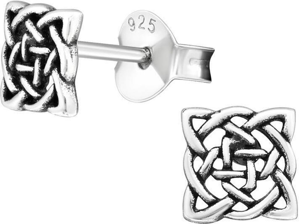 Ohrstecker Keltenknoten aus 925 Silber Uni