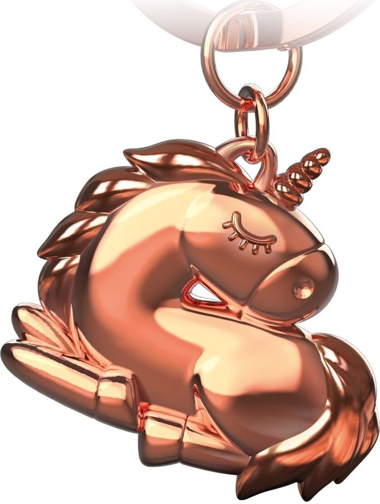 FABACH Einhorn Schlüsselanhänger Sleepy - Schlafendes Einhorn Glücksbringer für Damen in Rosegold - Unicorn Anhänger als Geschenk für Beste F...