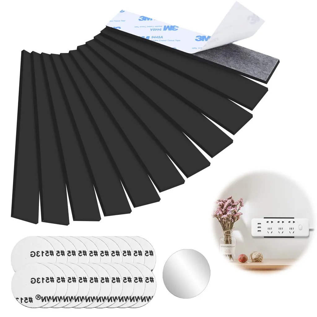 Aimant autocollant forte adhérence avec 20 supports métalliques noirs