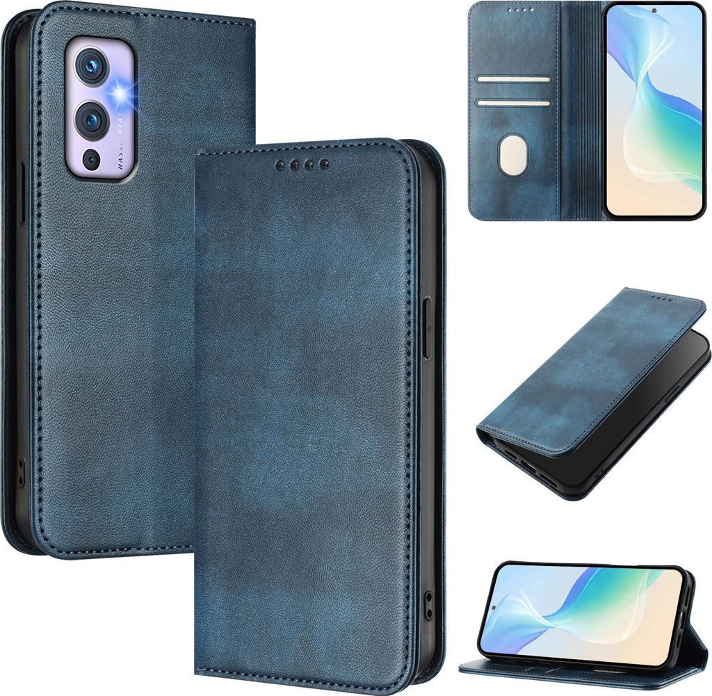 Handyhülle für OnePlus 9, Vintage Leder RFID Schutz Produktbild 