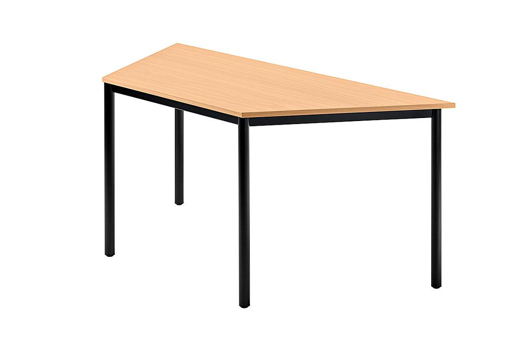 Hammerbacher Trapeztisch 1600x693x720 Buche/schwarz DR