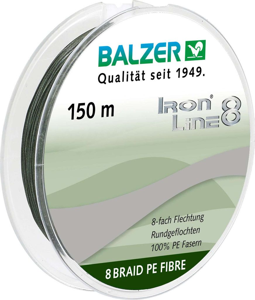 Balzer Angelschnur Iron Line 8 (grün, 150 m) Ø mm: 0,16