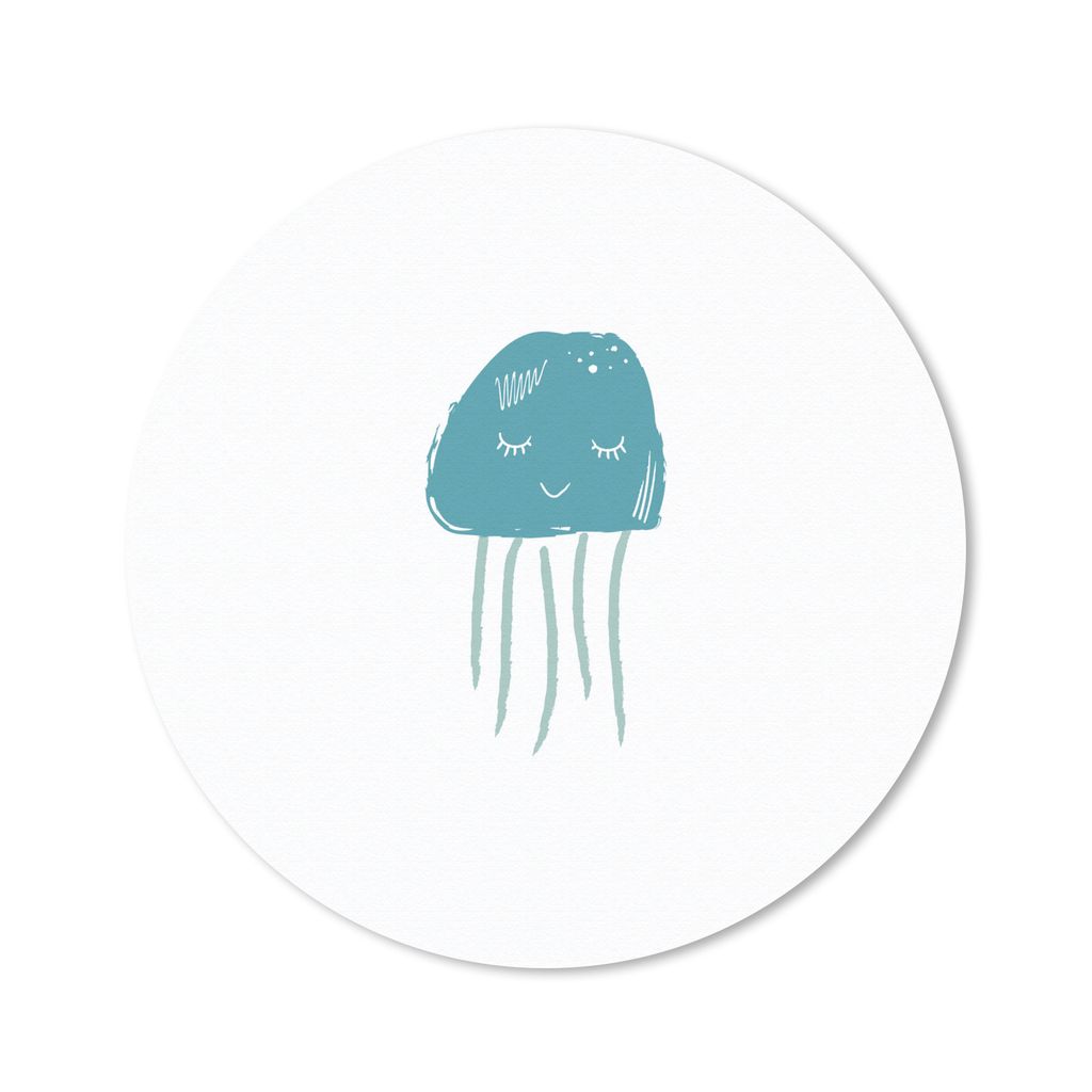 MuchoWow Mauspad Mousepad Pastell - Qualle - Illustration 30x30 cm - Mousepads - Maus Mat - Pad - Mausunterlage - Tischunterlage - Schreibtischma...