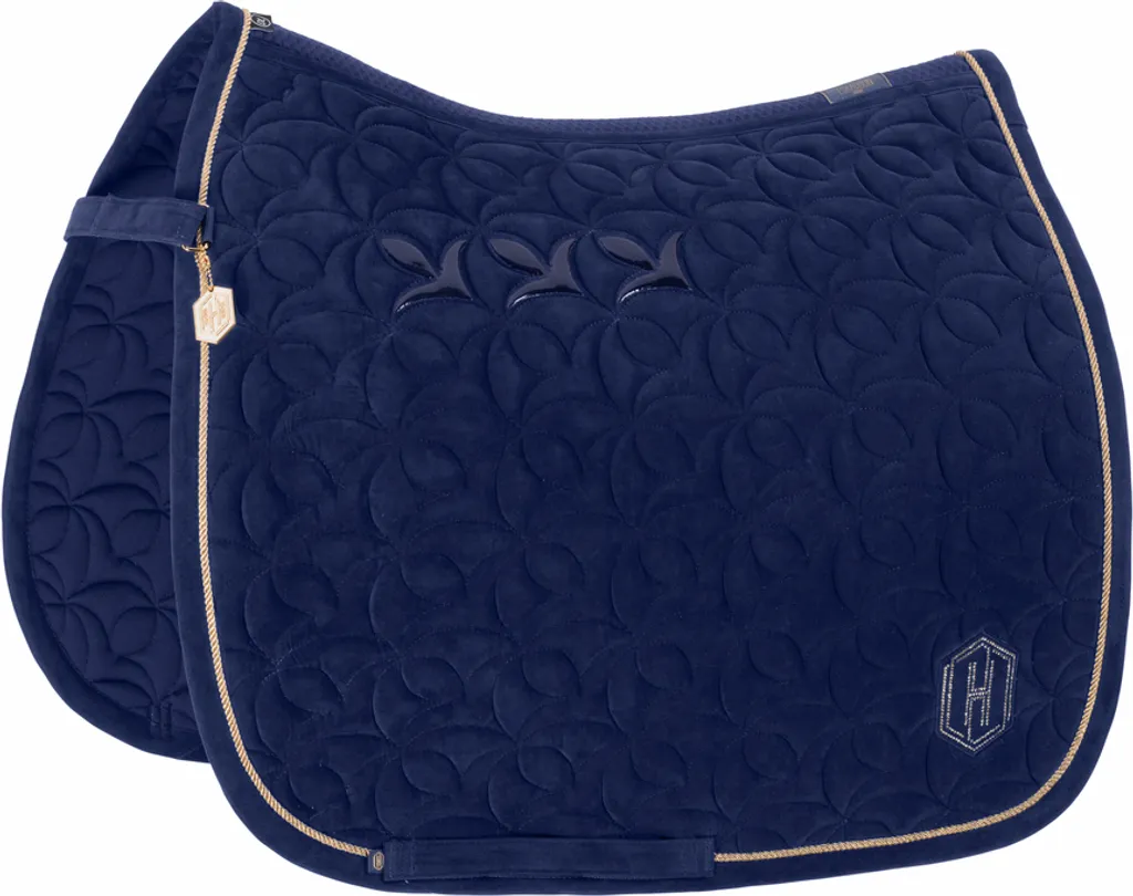 Tapis de selle mixte Eskadron Velour Emblem True Blue pour chevaux VS