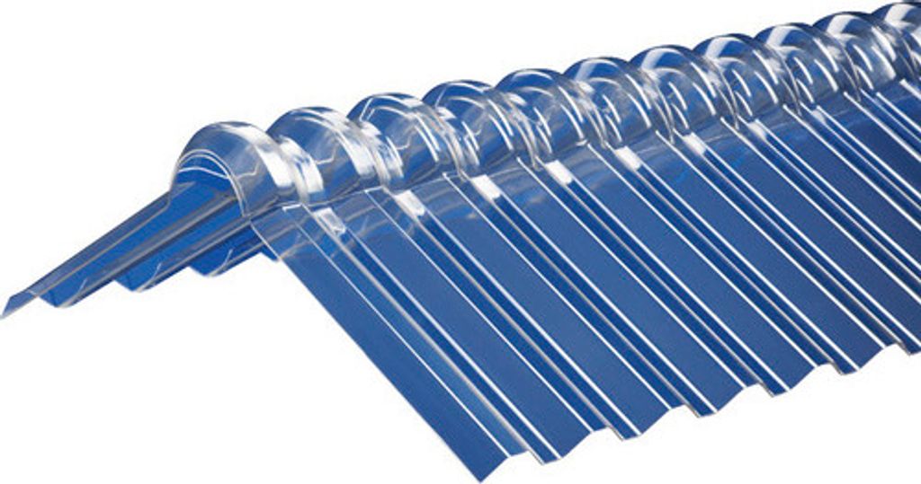 Gutta Wellfirsthaube Acryl Trapez 76/18 klar 1045 mm (2-teilig)