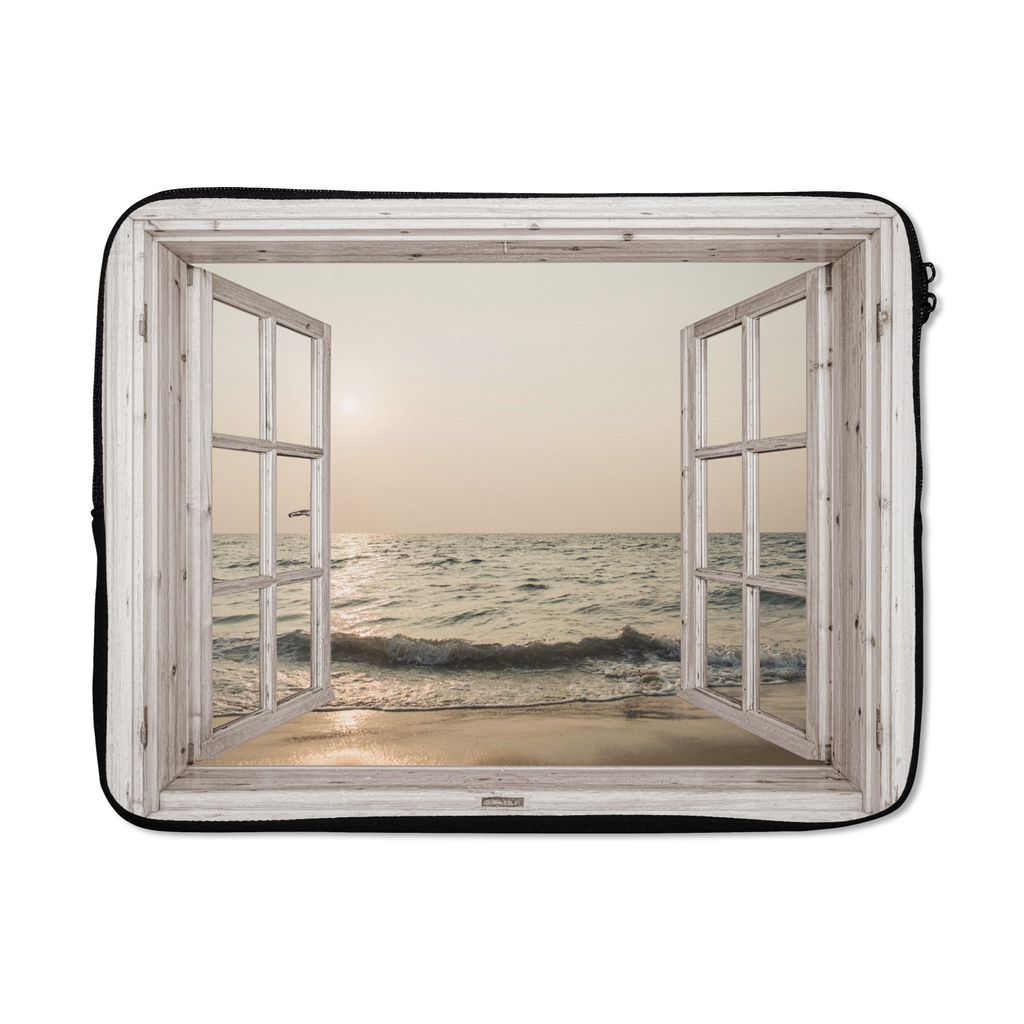 MuchoWow Laptop Hülle 15 Zoll Aussicht - Strand - Meer Laptoptasche - Laptoptasche - Sleeve - Rundum-Schutz
