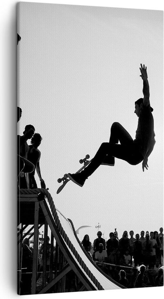 Bild auf Leinwand - Leinwandbild - Sport Skateboard - 45x80cm - Wand Bild - Wanddeko - Wandbilder - Leinwanddruck - Bilder - Kunstdruck - Wanddekor...