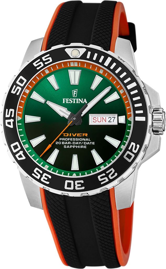 Festina F20662/2 Herrenuhr Professional Diver Day-Date 45mm Produktbild 1