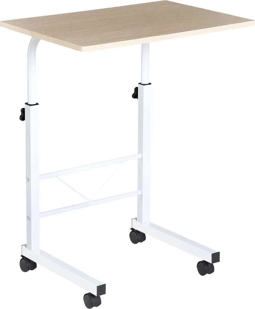 Bureau assis debout réglable blanc et bois modèle Stockholm 120x60cm