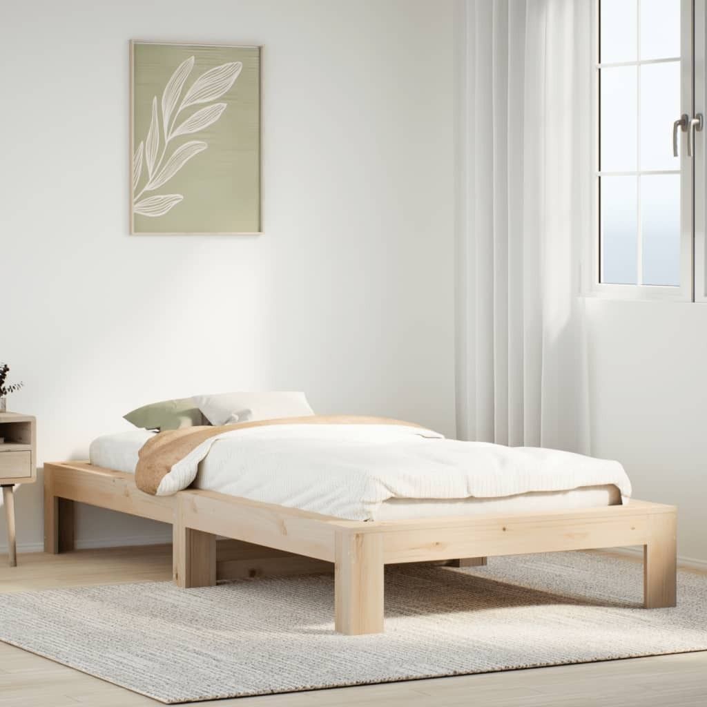 "Rabatt" Massivholzbett Schlafzimmer - Bettgestell moderne - ohne Matratze - 75x190 cm Kiefernholz - Klassische Betten CC24106