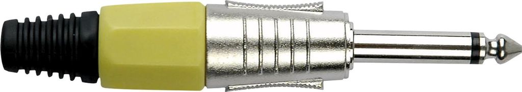DAP 6.3 mm Jack Plug Mono Nickel housing Gelbe Kappe