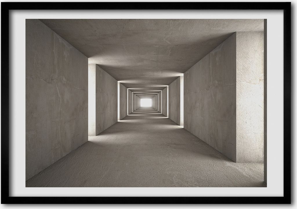 Bild - Bilder - Bilderrahmen - 70 cm x 50 cm - MDF-Rahmen, Wandkunst Der Betontunnel
