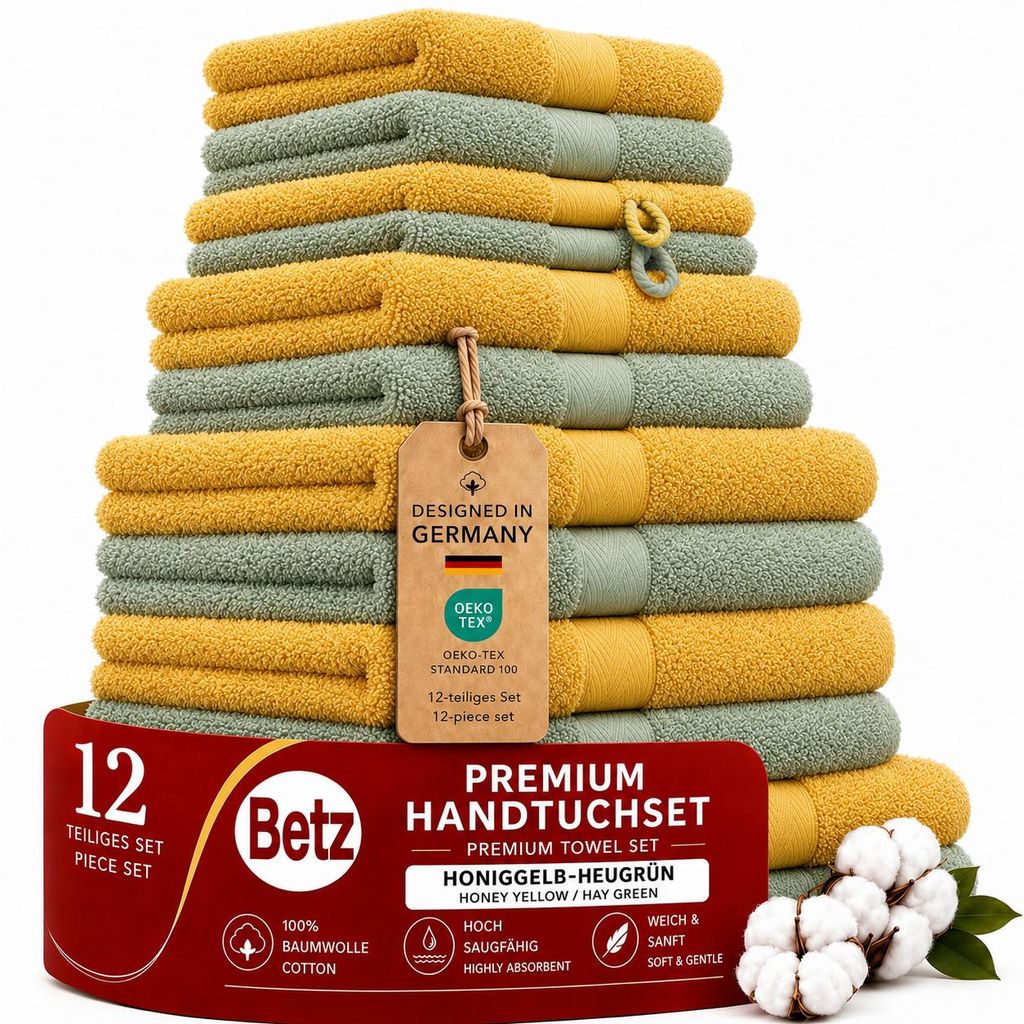 Betz 12-tlg. Handtuch-Set PREMIUM 2 Duschtücher 4 Produktbild 