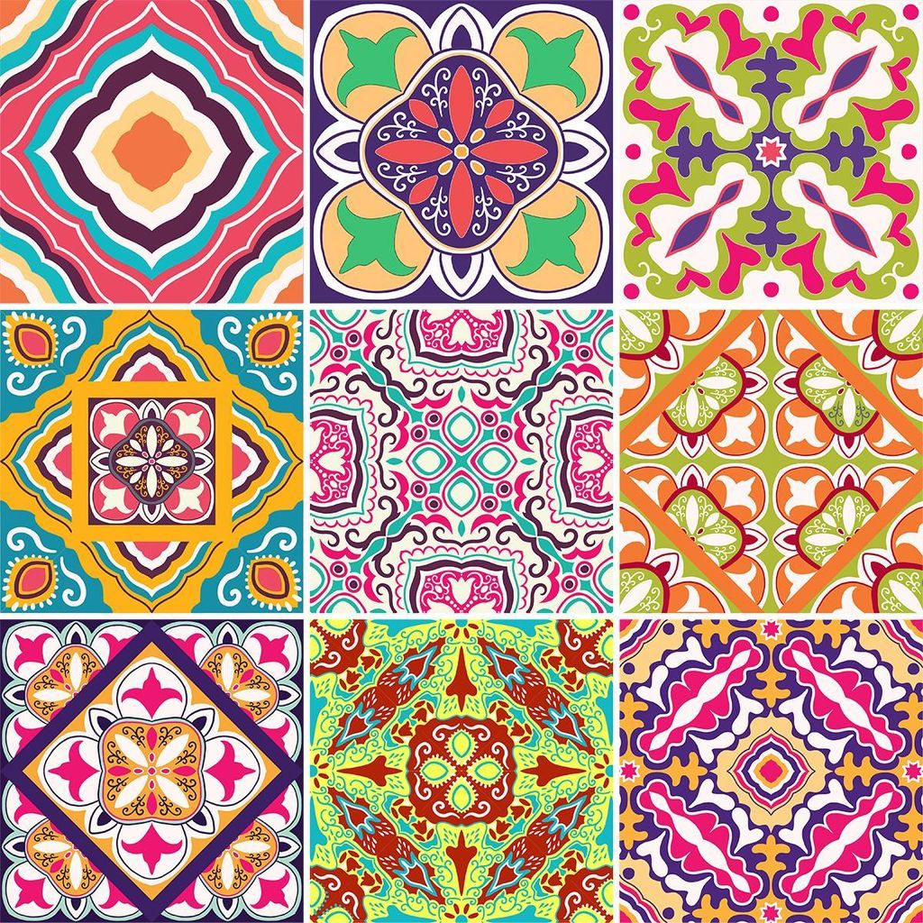 Selbstklebende Fliesenaufkleber für Küche und Bad – 9 AZULEJOS ANALIS Fliesenaufkleber – 9 Aufkleber 10x10cm
