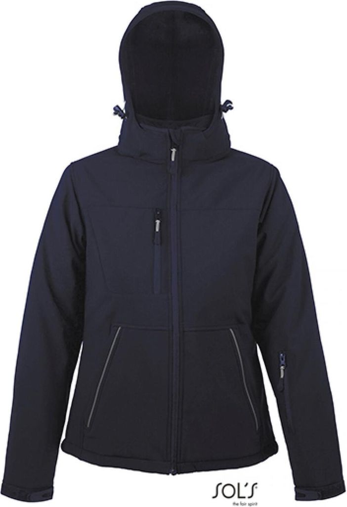 SOLs 46804 | Rock Damen Padded Softshell abnehmbare Kapuze - Farbe: French Navy - Größe: M