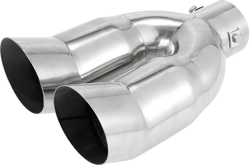 Double Embout Silencieux Inox pour Look Sportif de Voiture 38-53mm