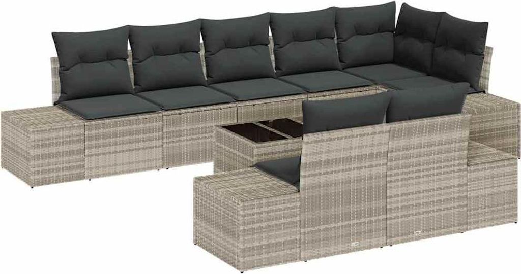 "im Sonderangebot" Gartensofa-set - elegantes Design - Sitzgruppe mit Sofa, Tisch - mit Speicher Hellgrau Poly Rattan - Terassenmöbel DEMöbel806592