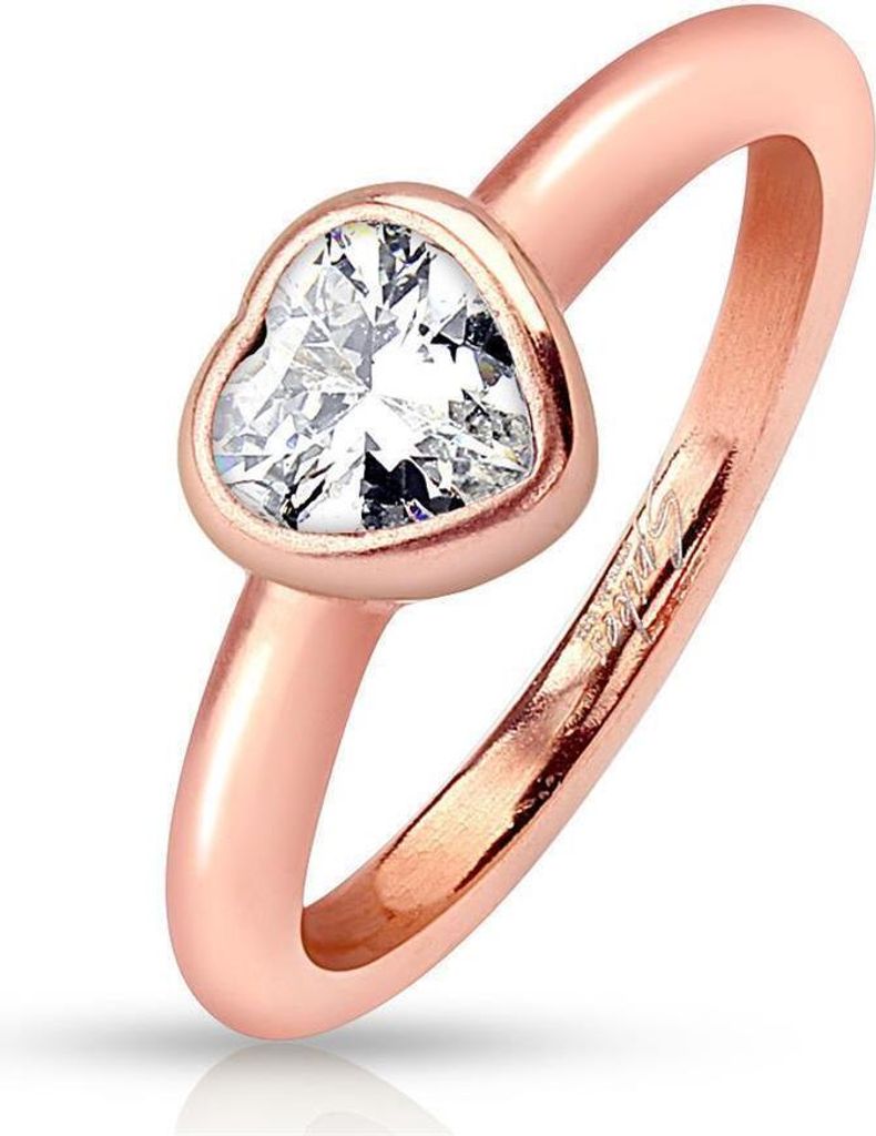 54 (17.2) Herz Kristallring rosegold rosé Damen Love Liebe
