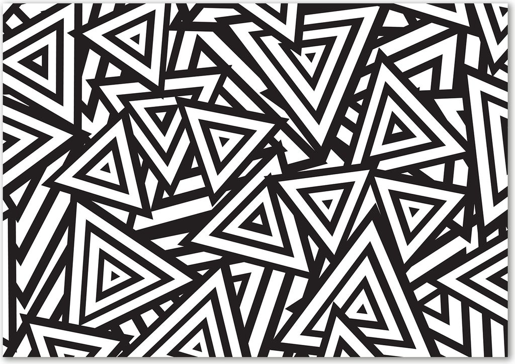 Tulup Leinwandbild - 100x70 cm - Wandkunst - Drucke auf Leinwand - Leinwanddruck - Sonstige - Schwarzweiß - Dreiecke