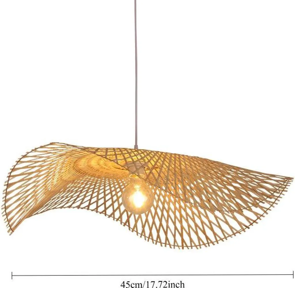 Luminaire cuisine bambou A-45CM suspension ajustable naturelle - 2