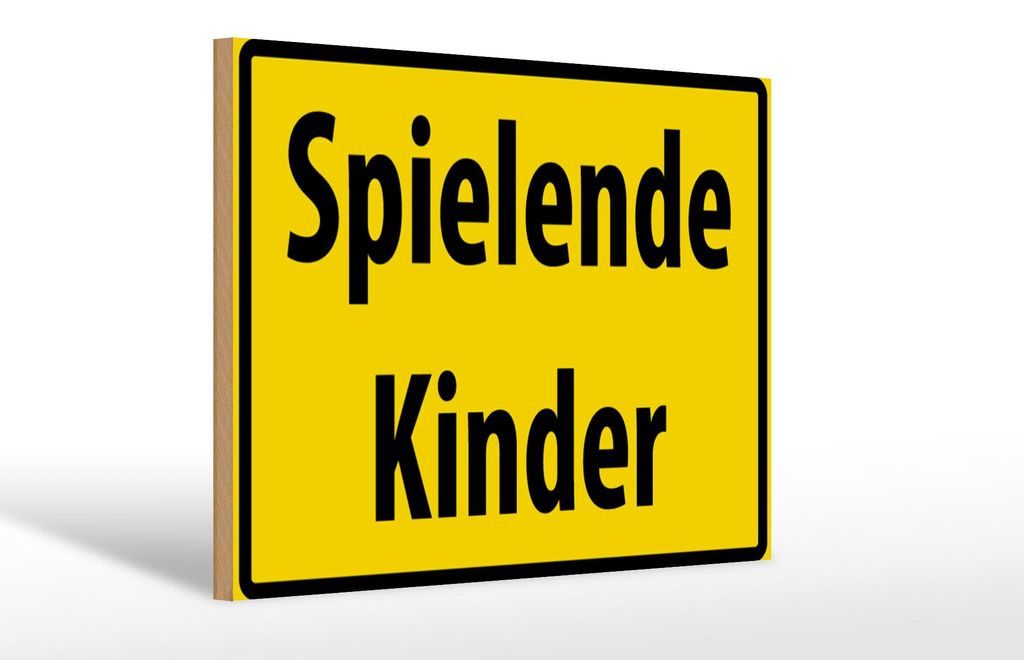 Holzschild Warnschild 30x20cm Spielende Kinder