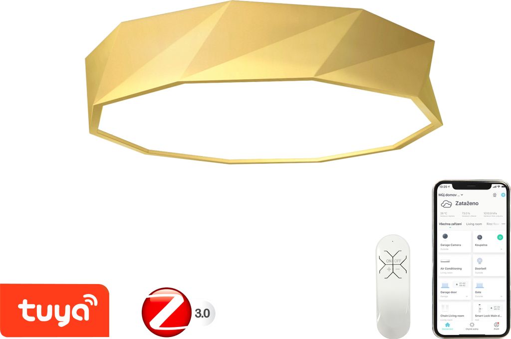 Immax NEO DIAMANTE Intelligente Deckenleuchte 60cm W Gold Zigbee 3.0