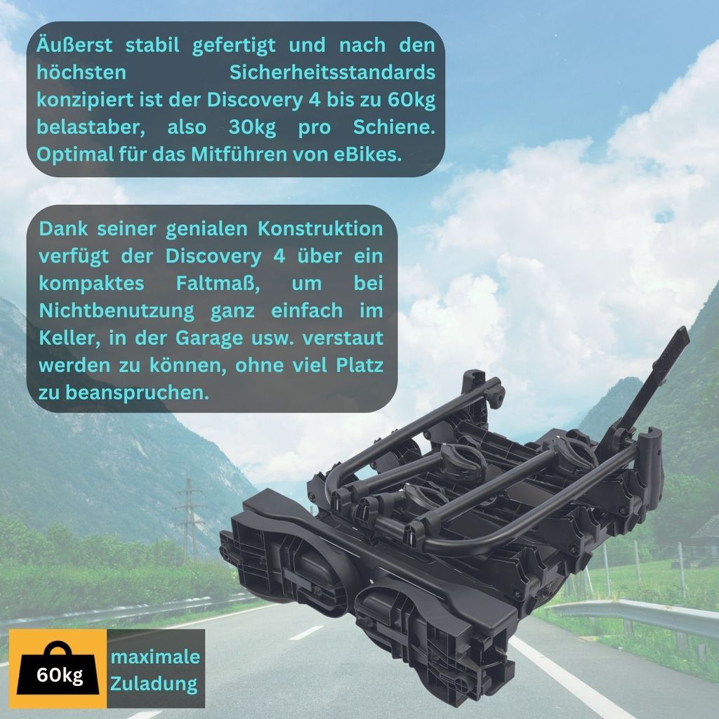 eBike Fahrradträger für Anhängerkupplung Fahrrad Heckträger Produktbild 4