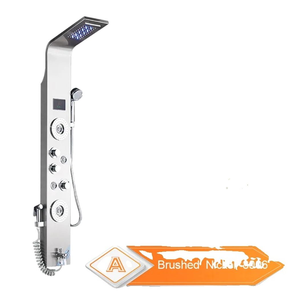 Pannello doccia a LED, modalità pioggia e cascata, display Immagine del prodotto 
