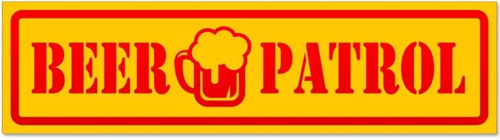 Kiwistar - Autoaufkleber - Rot - 60 x 16 cm - Beer Patrol invertiert - Hinweis Aufkleber Sticker für Auto, Kfz, Fahrrad, PKW, LKW