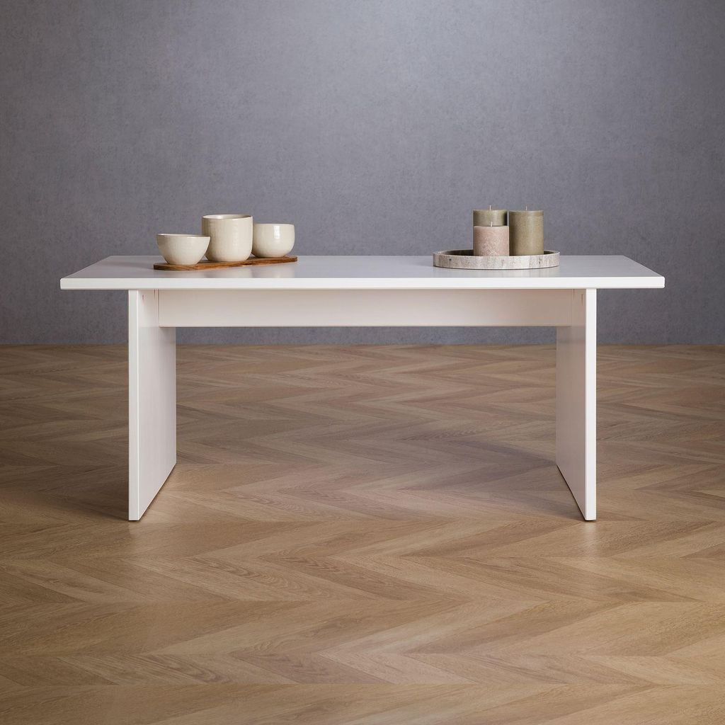 Couchtisch SALTO aus massivem Kiefernholz, weiß - Produktbild 