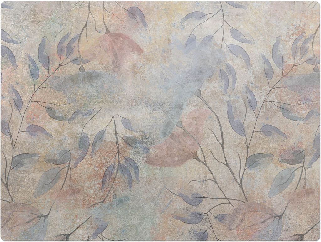 Zarte Blätter im Hintergrund – Bodenschutzmatte – Stuhlunterlage 120x90 cm – Rutschfest – Hartbodenmatte