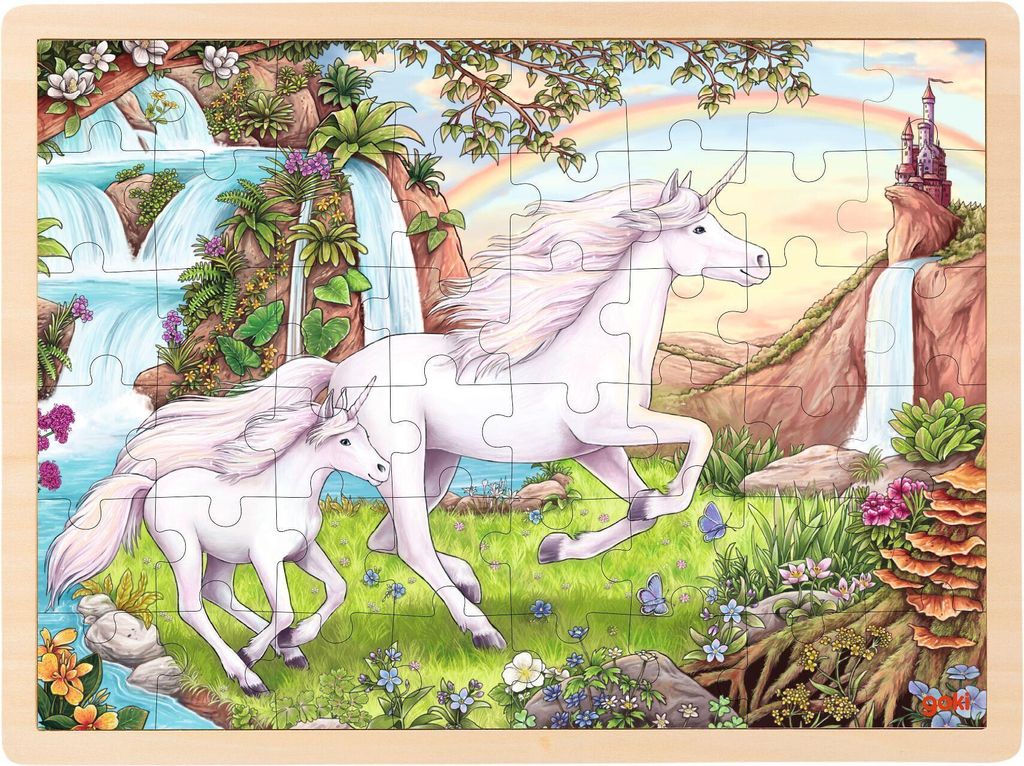 Goki Einlegepuzzle Einhorn 48 Teile, 48 Stück(e), Fantasie, Produktbild 