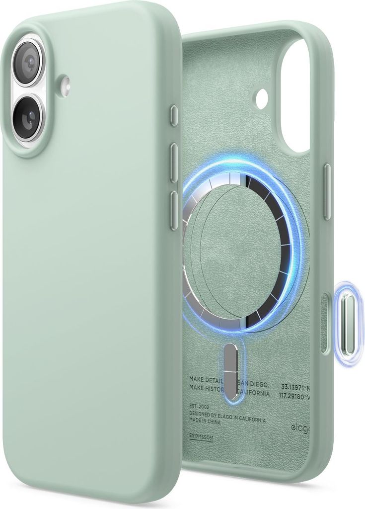 ELAGO Handyhülle für iPhone 17, Silikon Soft Case Magsafe, Mint