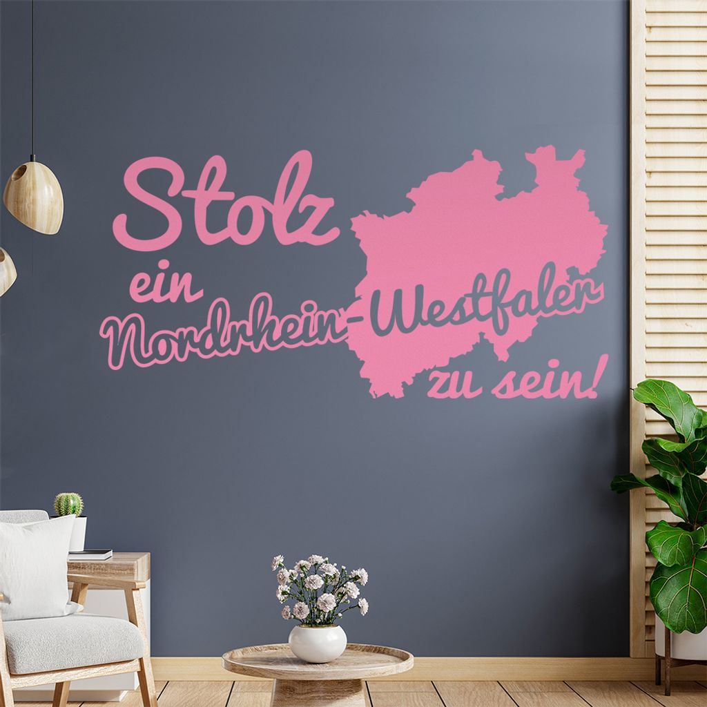 Nordrhein-Westfale Stolz Wandtattoo Wandaufkleber Wall Sticker - Dekoration, Küche, Wohnzimmer, Schlafzimmer, Badezimmer