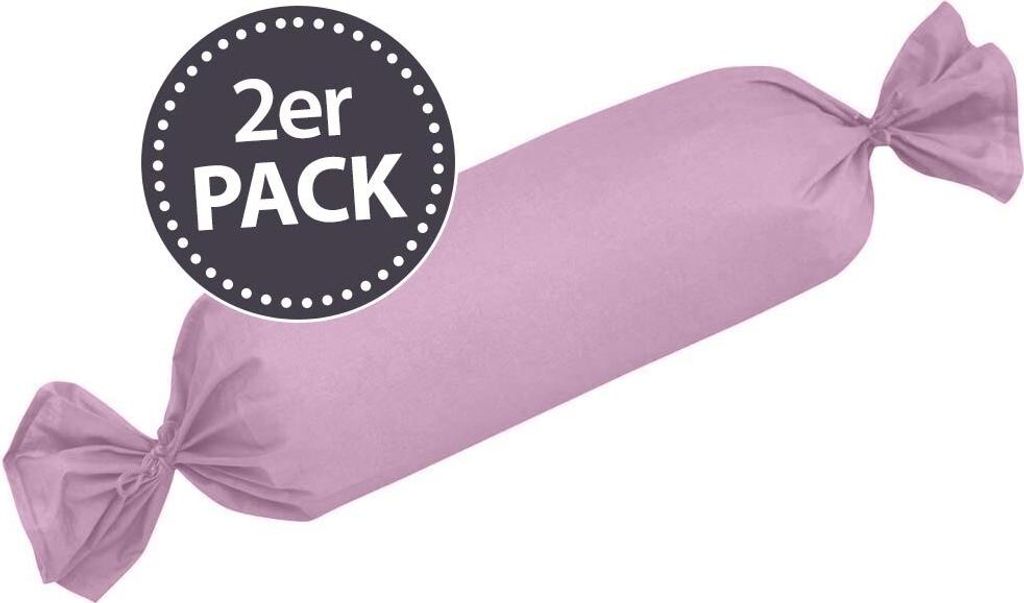 Traumschlaf Uni Mako-Satin Bettwäsche 2x Nackenrollenbezug 15x40 cm mauve