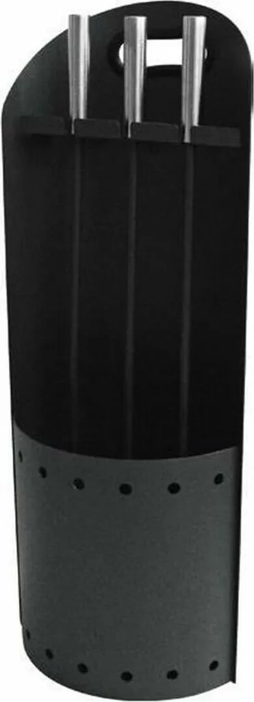 Ustensiles de cheminée DKD Home Decor noir acier inoxydable 23x16x61 cm