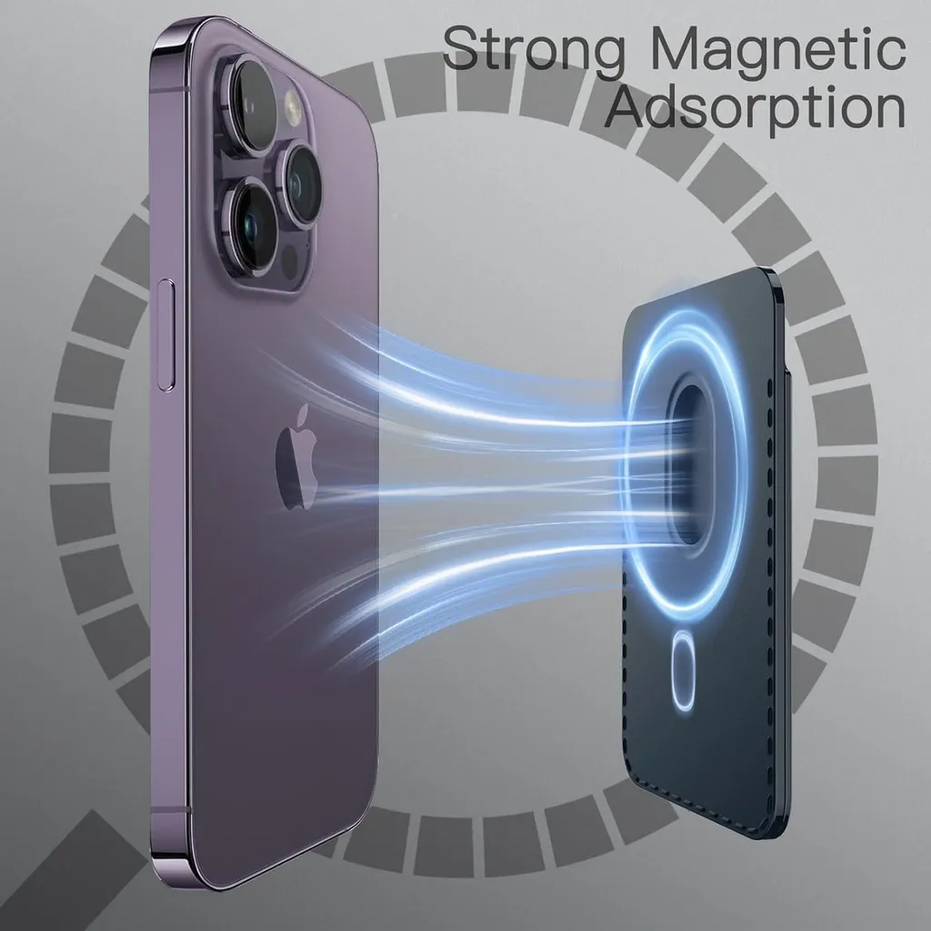 Portefeuille iPhone 16 MagSafe Bleu : Gardez vos Cartes à Portée de Main - 3