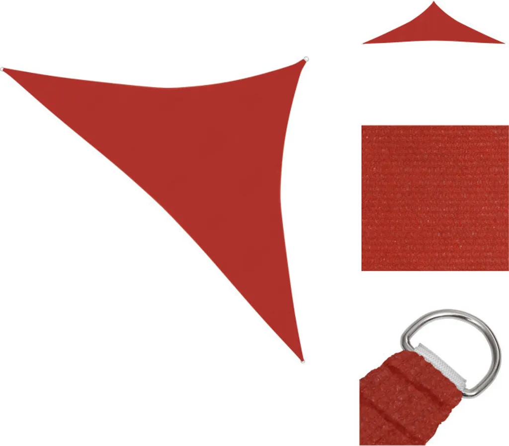 Vela Ombreggiante vidaXL HDPE Rosso 3,5x3,5x4,9 m | Design Esterno
