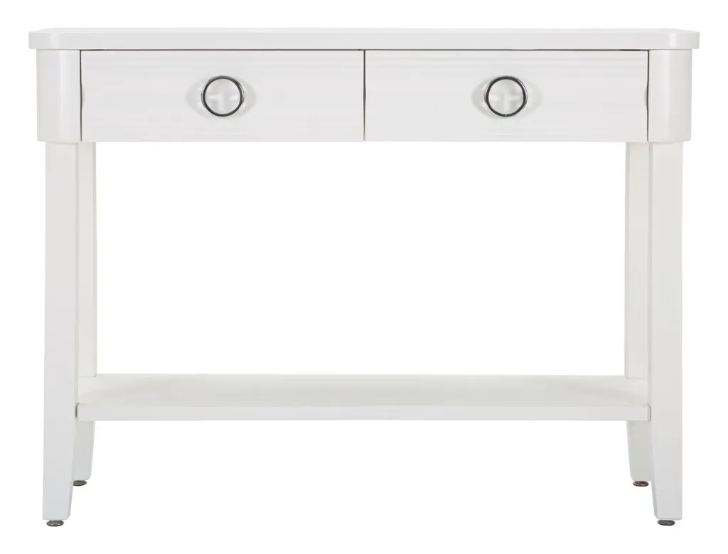 FURNLUX Table console Shine Blanc 110cm - Meuble d'entrée design épuré