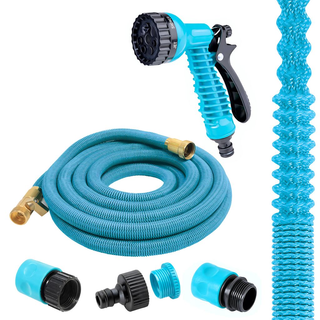 Tubo da giardino flessibile 5-15 m Pistola, raccordo e Immagine del prodotto 