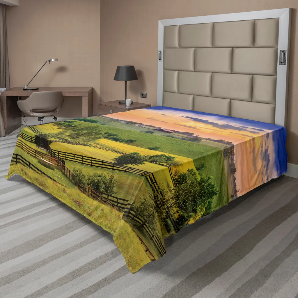 Drap Plat Anti-Plis et Ultra Douceur Imprimé Pâturage 260 x 228 cm