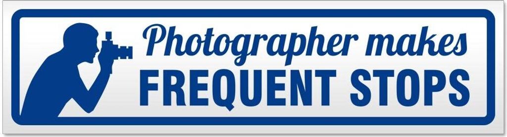 Kiwistar Frequent Stops Fotograf Magnetschild Schild magnetisch - 60cm Verkehrsblau - Magnetfolie für Auto PKW Kfz