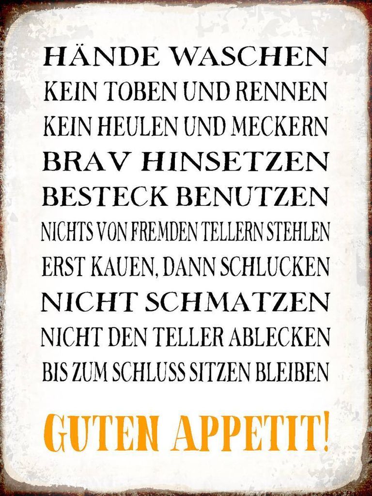 vianmo Holzschild 40x30 cm Hände waschen guten Appetit