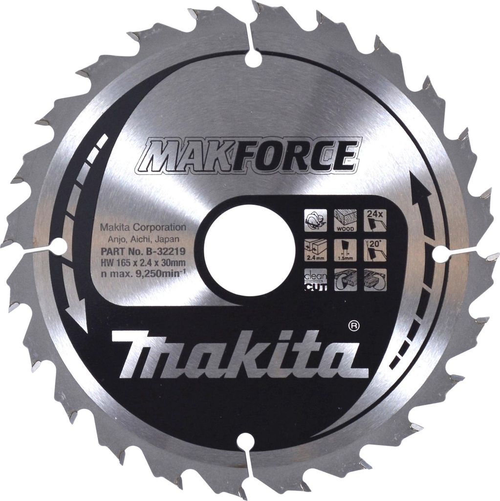 Makita Kreissägeblatt MAKFORCE 165/30 mm, 24 Zähne, 1,5 mm, Holz