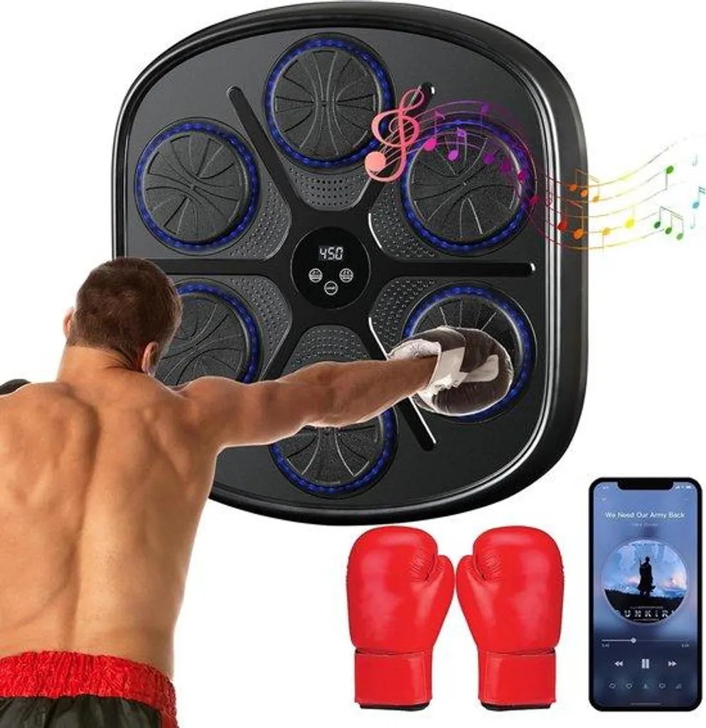 Cible de Boxe Électronique avec Bluetooth - Appareil de Fitness Mural