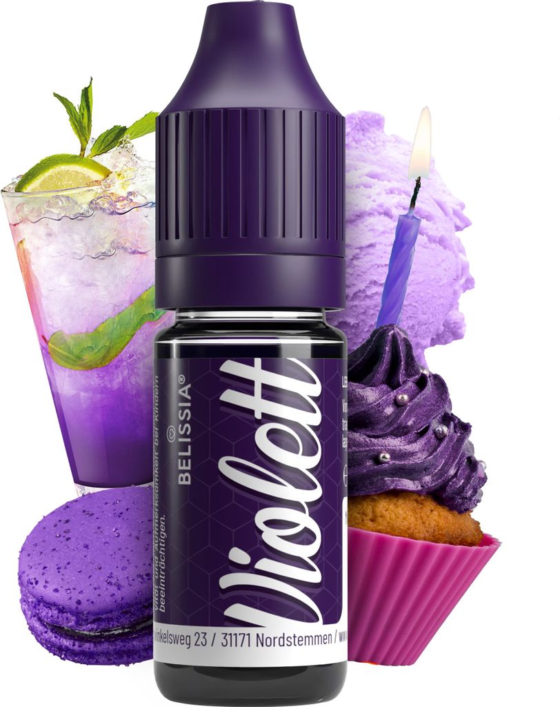 Belissia Lebensmittelfarbe Violett - 10ml flüssig & Produktbild 