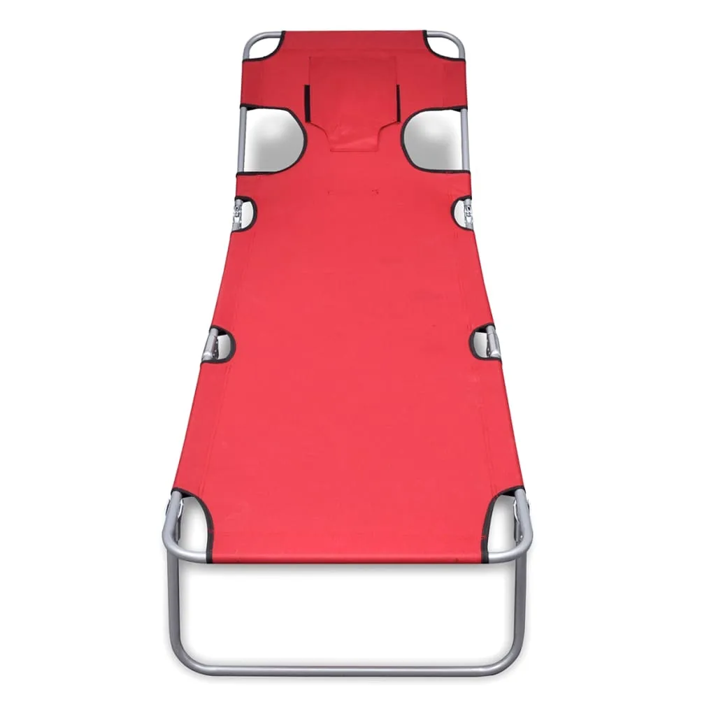 Lettino Prendisole SYFAX™ Rosso | Design Pieghevole Acciaio Top