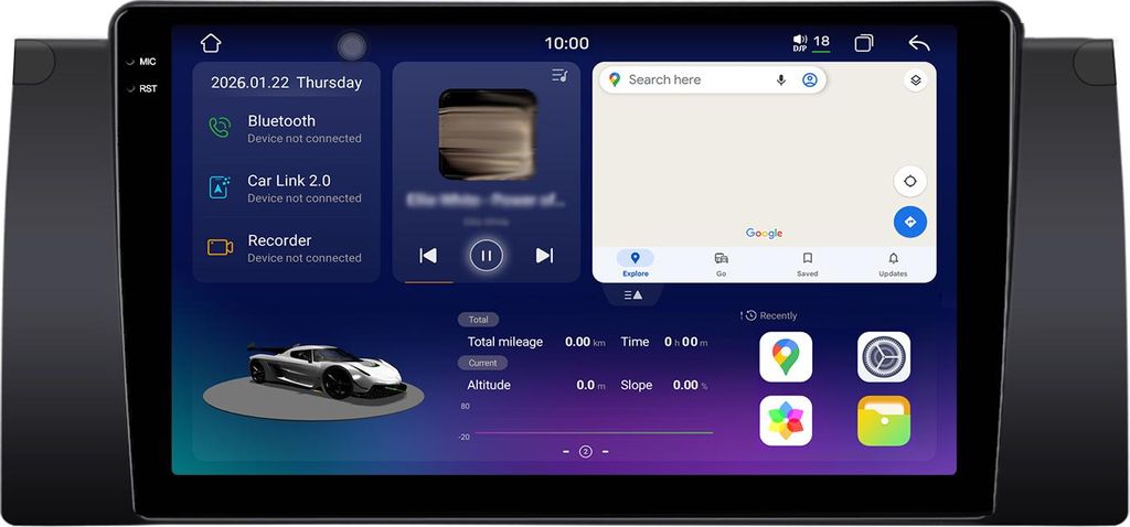 2k Display Android Radio 128GB für BMW 5er E39 1995–2003 Carplay Android Auto Navi 4G LTE Bluetooth DAB+ Rückfahrkamera Lenkradsteuerung