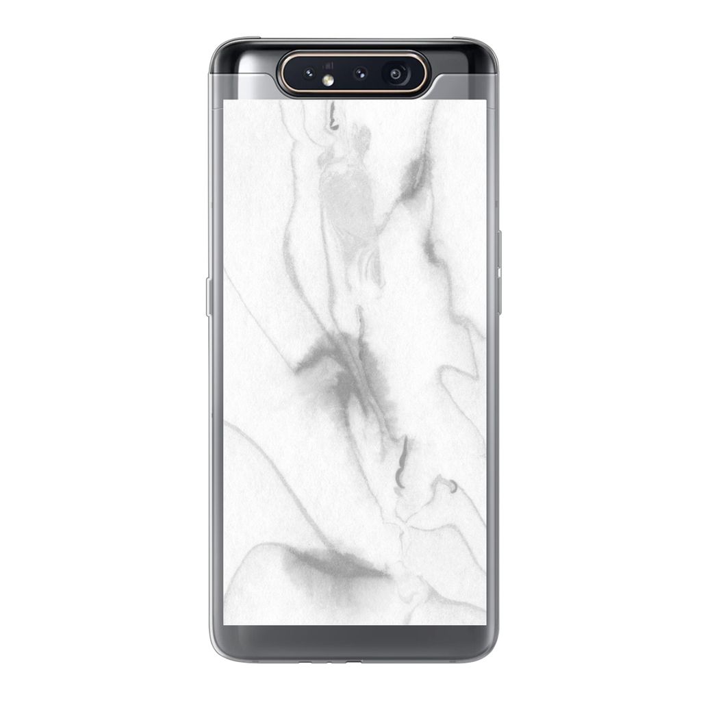 MuchoWow Handyhülle Schutzhülle Hülle für Samsung Galaxy A80 Marmor - Grau - Weiß - Abstrakt - Marmoroptik Silikon Softcase Handy Hülle - S...
