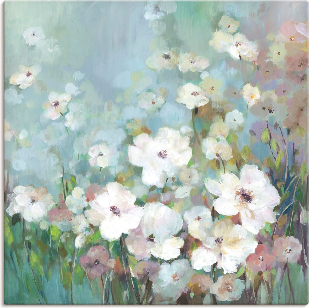 ARTland Leinwandbild Feldblumengarten Größe: 30x30 cm